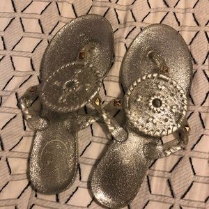 Jack Rogers silver sandals